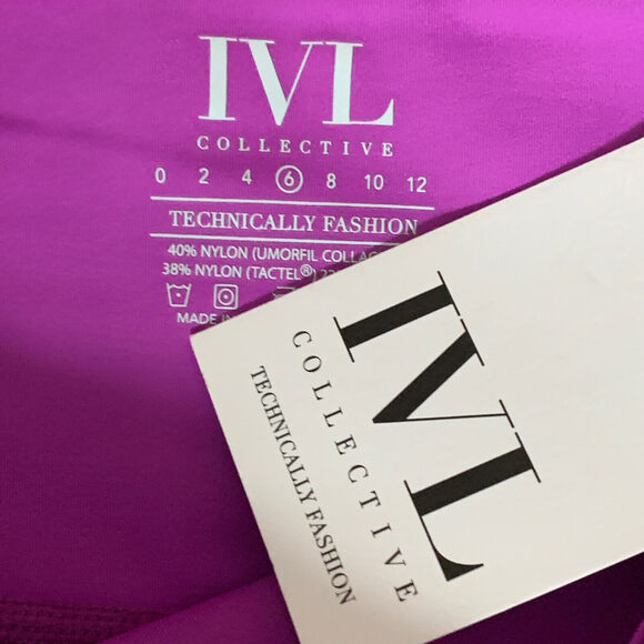 IVL Collective Purple Biker Shorts Size 6 Hydrasculpt Compression Bike $76 NEW - Picture 5 of 5